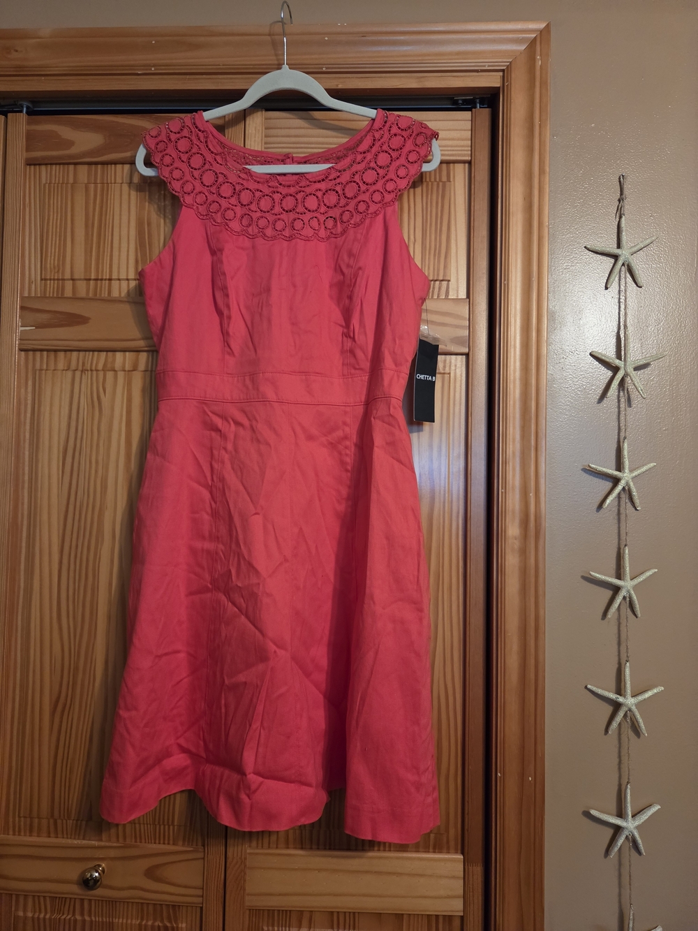 Sleeveless Crochet Yoke Dress